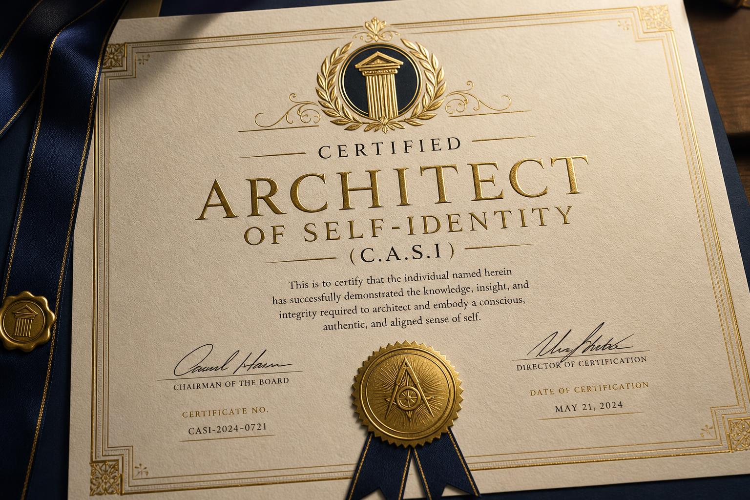 C.A.S.I — Certified Architect of Self-Identity certificate